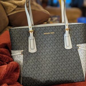 Michael Kors Blue and White Elegant Tote